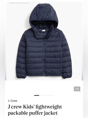 Crewcuts Navy Blue Puffer Jacket with Hood